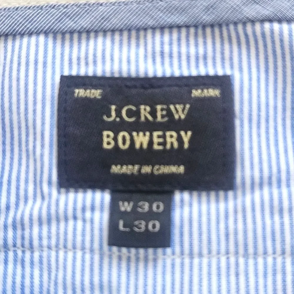 J.Crew Bowery Slim Fit, Baird McNutt Irish Linen Pants (Men’s 30x30 Blue) Preppy